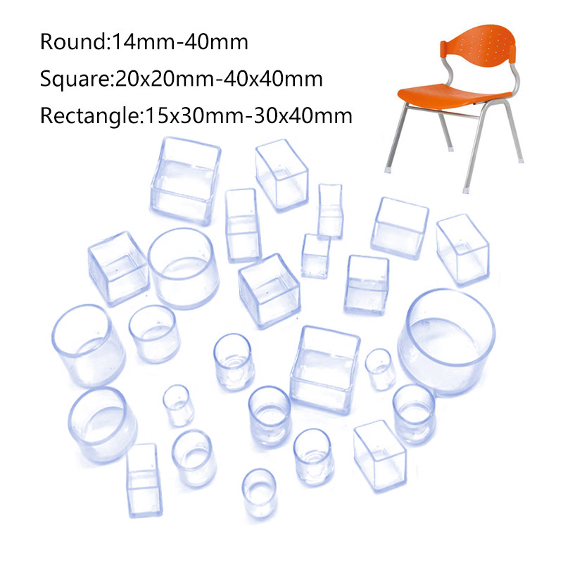 Penutup Kaki Furnitur Penutup Kaki Kursi Meja Transparan Penutup Kaki Kursi Silikon Topi Tahan Aus P