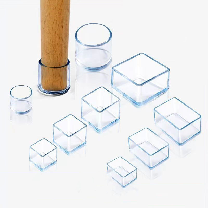 4 Buah Alas Kaki Kursi Meja Silikon Transparan Anti-selip Penutup Kaki Kursi Meja Bantalan Penutup P