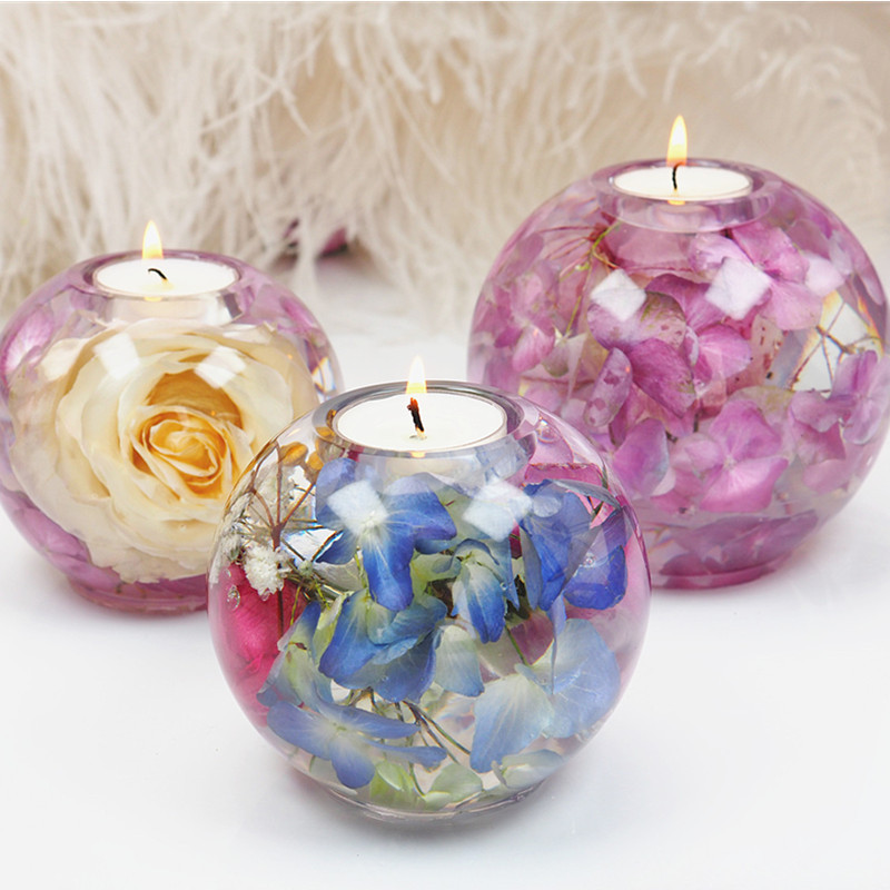 Cetakan Silikon Cermin Tempat Lilin Bola Cetakan Resin Epoksi Kristal DIY