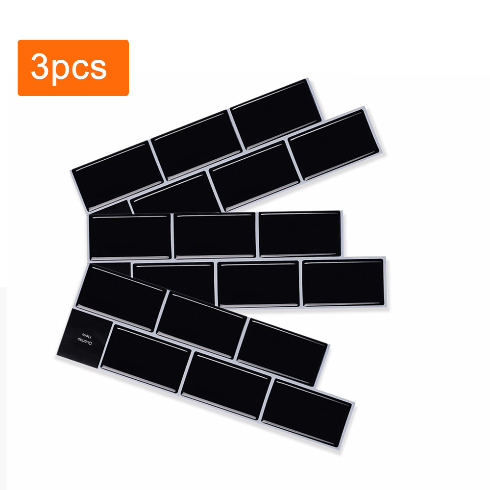 WODECOR 3 lembar -- Stiker Dinding Tahan Air Kertas Dinding DIY Berperekat Ubin Dinding Efek 3D Kere