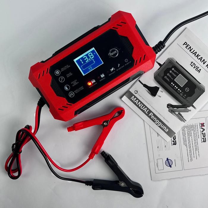 Apr Charger Aki 6A 12V Type Ap92 Casan Setrum Aki Alat Cas Repair Accu Motor Mobil