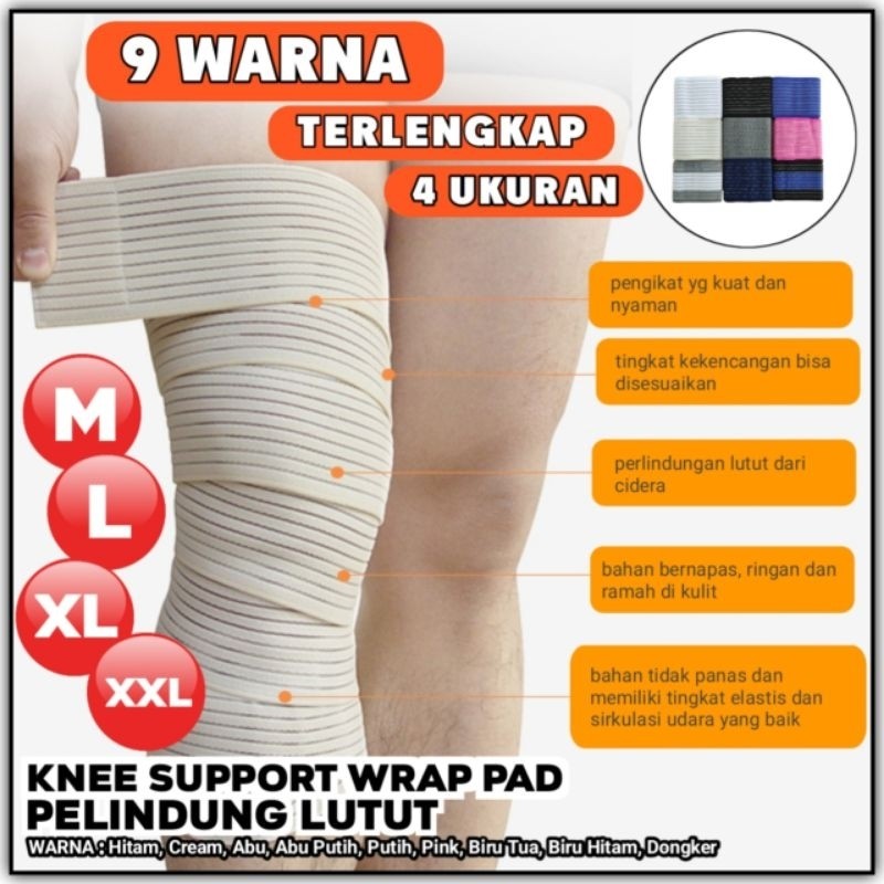 Knee support wrap pad strap pelindung lutut knee wrap deker lutut