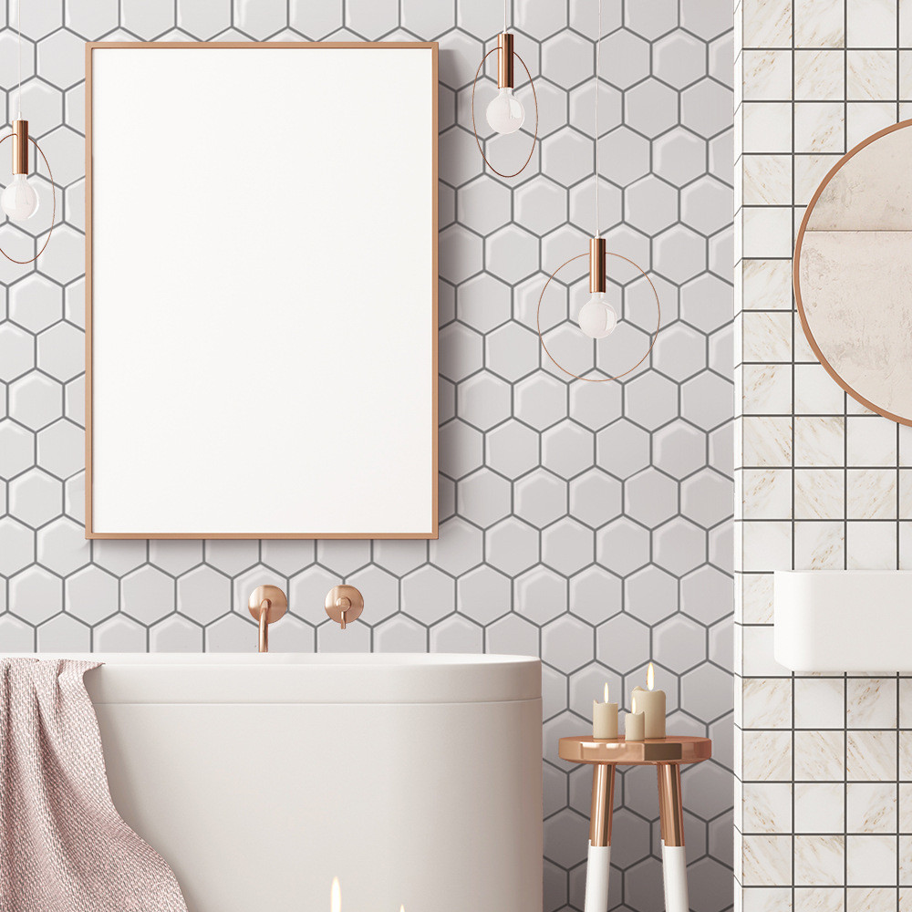 Stiker Ubin Kupas dan Tempel Dapur Backsplash Panel Dinding 3D Berperekat Kertas Dinding Vinil Tahan