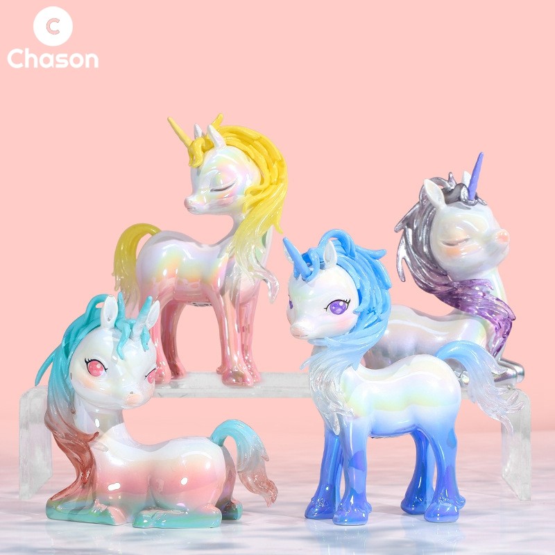 Patung Rusa Unicorn Kawaii Lucu Patung Dekorasi Rumah Dekorasi Ruangan Meja Kantor Kue Ornamen Mobil