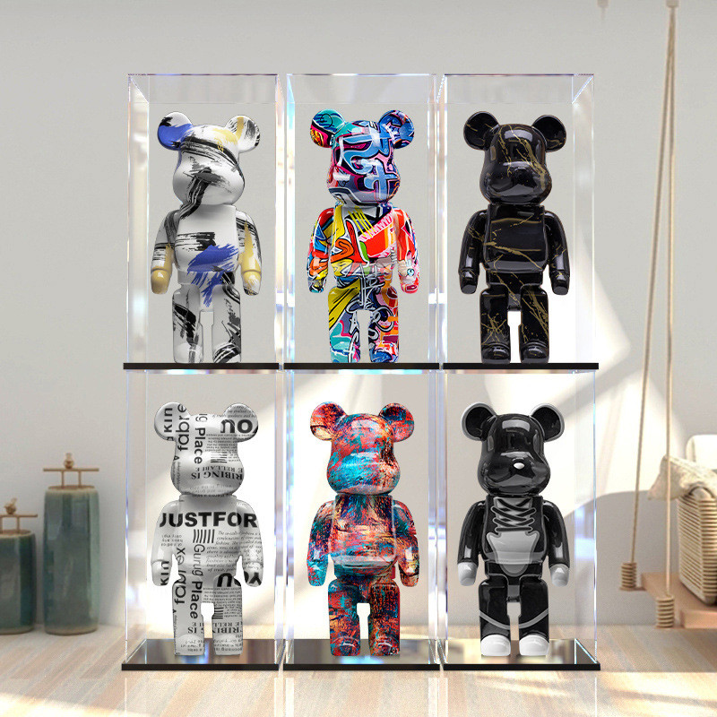 Patung Beruang Kekerasan Grafiti Miniatur Bearbrick Patung Boneka Beruang dan Patung Ruang Tamu Kama