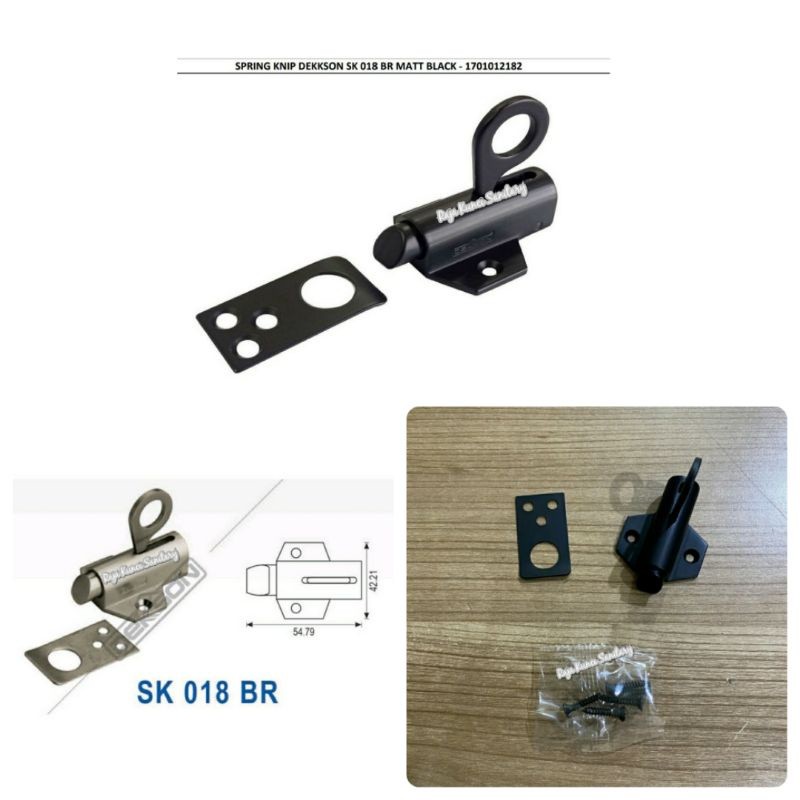 Ready Stock Spring Knip Dekson Sk 018 Matt Black/Satin Nikel/Slot Jendela Dekson/Kunci Jendela