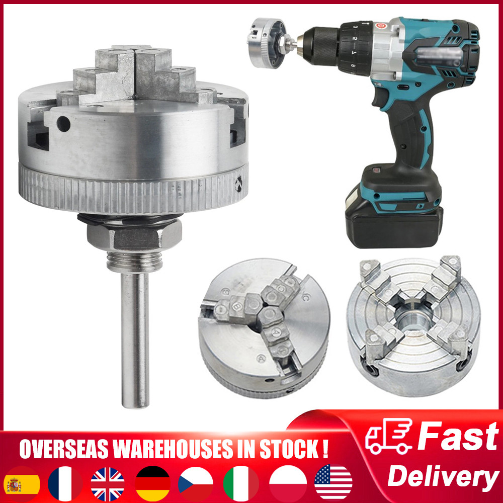 Batang Penghubung Chuck 3 Rahang 4 Rahang Logam Campuran Seng Aksesori Penjepit Opsional Chuck Putar