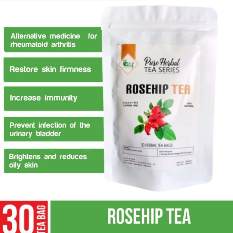 

ELIF TEA AND TISANE Rosehip Tea : Pure Organic Rose Hips Tea (30 Tea Bag) [PREMIUM]