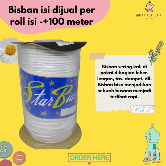 Bisban Isi Putih Per-Roll Isi 100 Yard