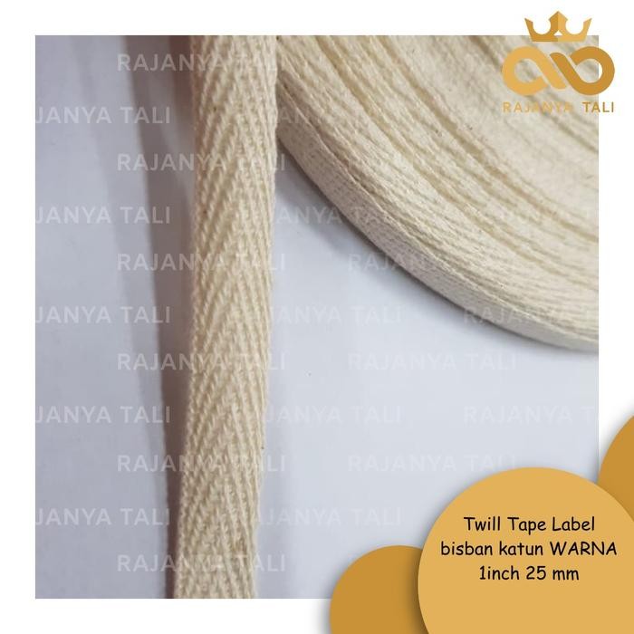 Twill Tape Label Bisban Katun Warna 1Inch 25 Mm