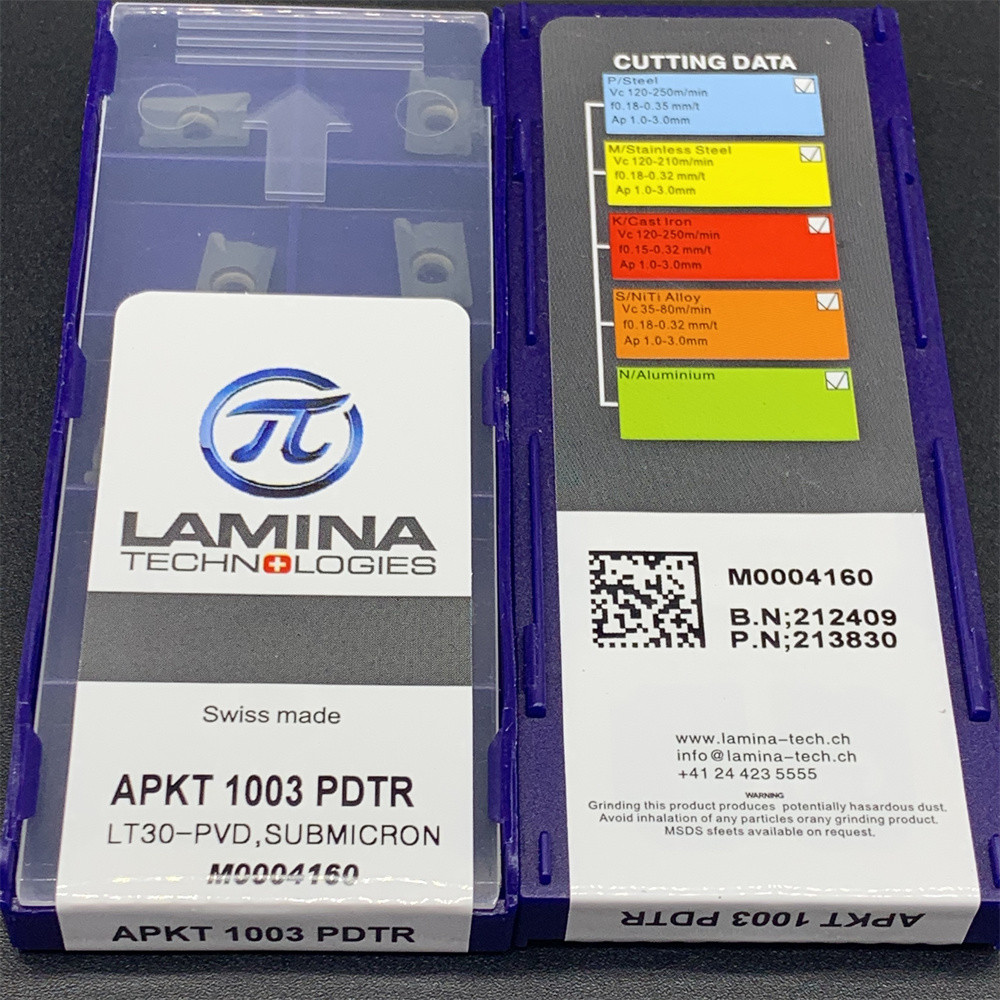 10PCS LAMINA APKT1003 PDTR LT30-PVD Milling Turning Tools Carbide inserts Lathe tools APKT 1003 high