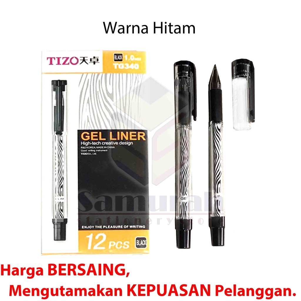 

Pen Gel r TIZO TG-340 1.0 mm / Ballpoint Cair Tebal 1 mili TG 340 / Pulpen Gelr Cabut