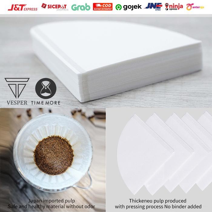 

Terlaris Timemore Coffee Paper Filter / Kertas Saringan Kopi V60 Isi 100Pcs