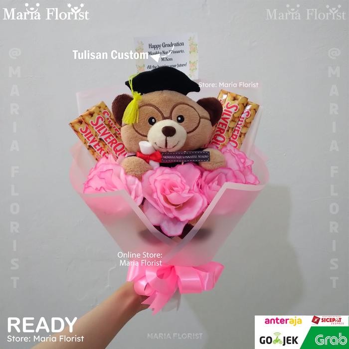 Buket Bunga Cokelat Silverqueen - Buket Cokelat Wisuda - Buket Bunga
