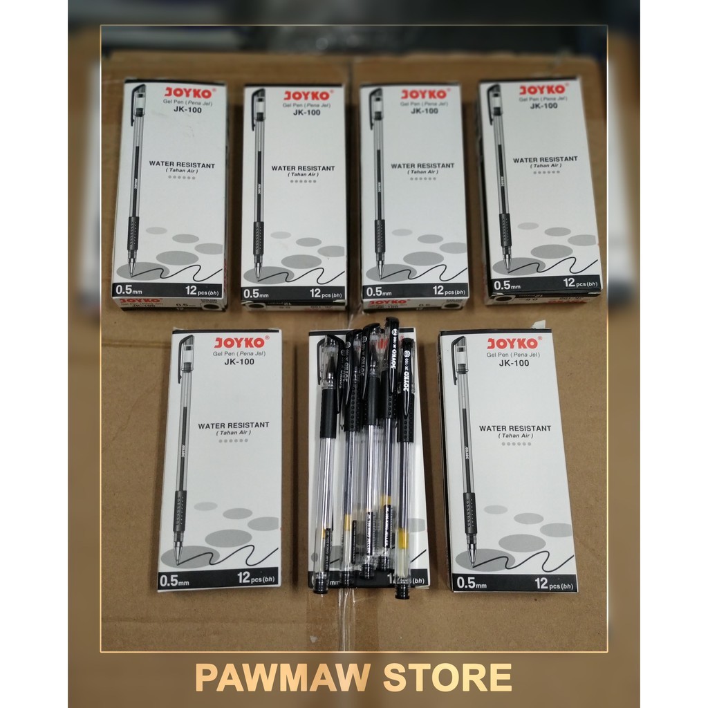 

Pulpen Gel Joyko JK-100 0,5 - Hitam ( PACK )