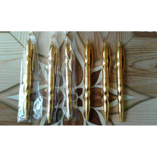 

(isi 50pcs) SOUVENIR PERNIKAHAN PULPEN EMAS KEMASAN PLASTIK