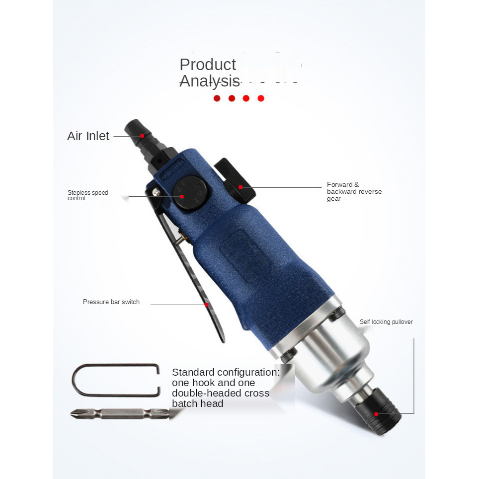 Woodworking air screwdriver Pneumatic screwdriver Stepless speed change High power pneumatic screwdr
