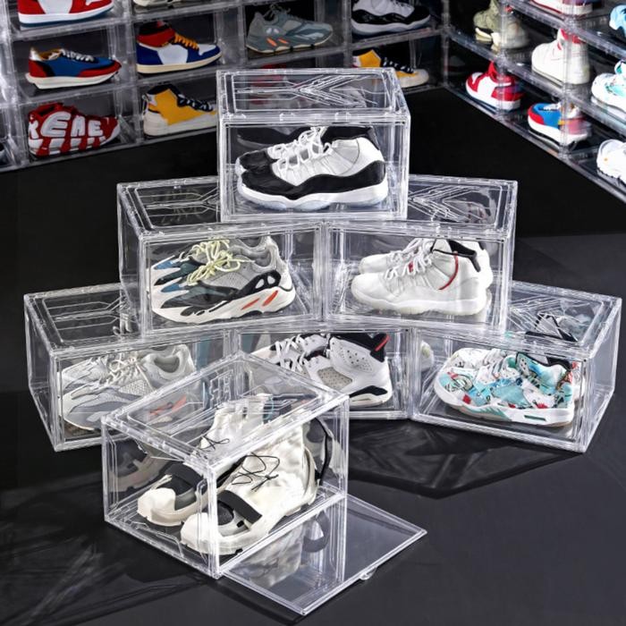 [CRYSTAL] Sneakers Box Full Acrylic Side Open Transparent Extra Large