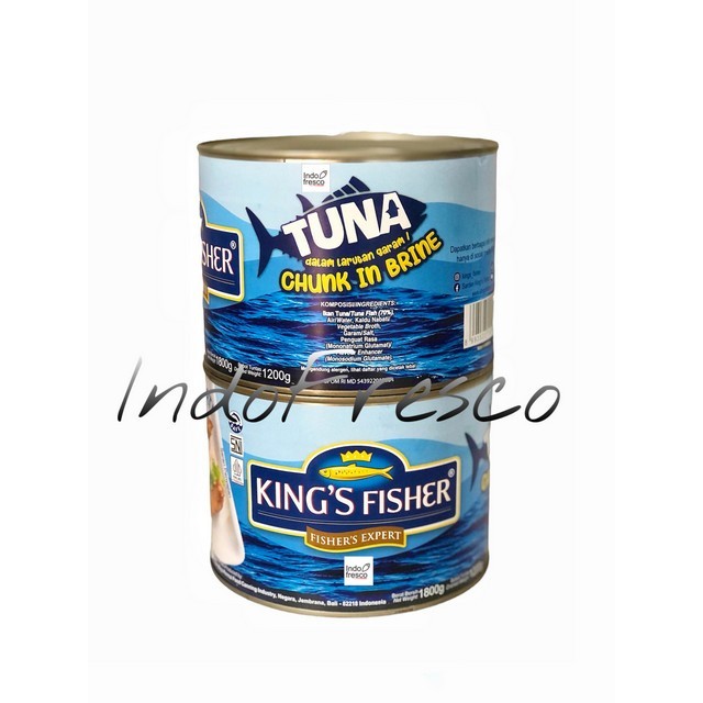 

King's Fisher Tuna In Brine Canned-Tuna Dalam Air Garam Kaleng 1800g