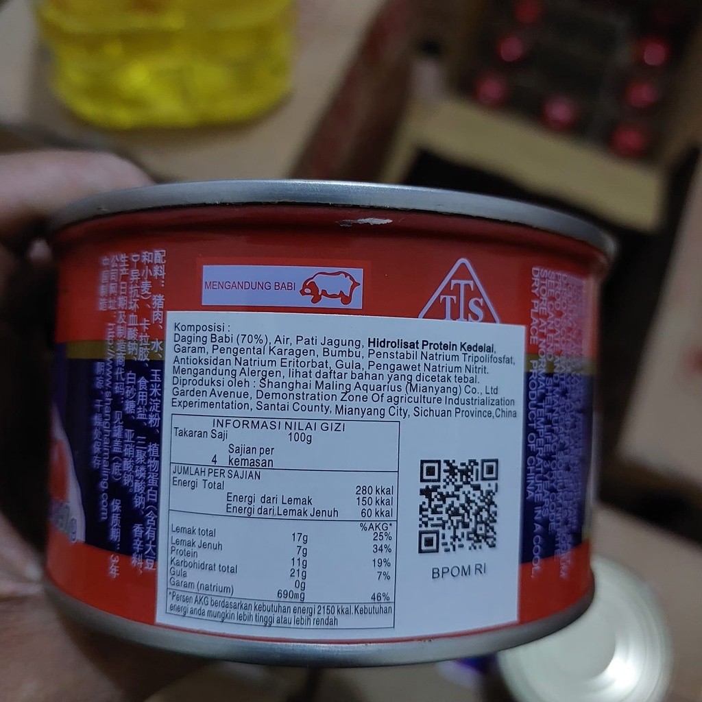 

Ham Maling TTS Premium Pork Luncheon Meat Kaleng 397 gram