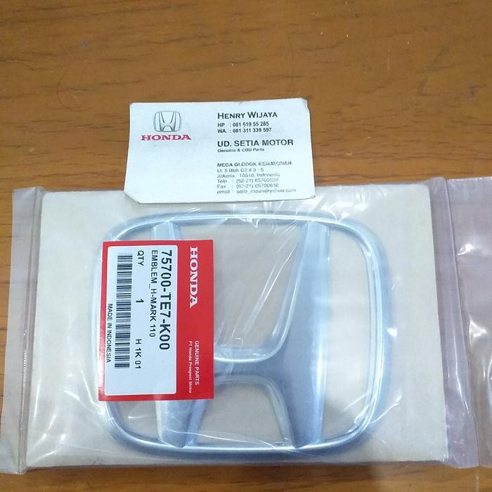 Emblem Honda Grill Depan Mobilio Brv Ori Genuine Part