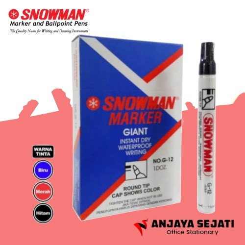 

Spidol Permanent Marker Snowman G-12 - Lusinan - 12pcs