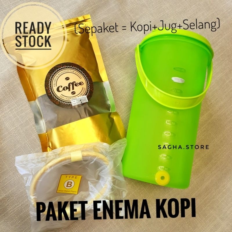 Paket Enema Kopi / Kopi Enema / Jug+ Selang Enema Kopi Prebiotik Sagha