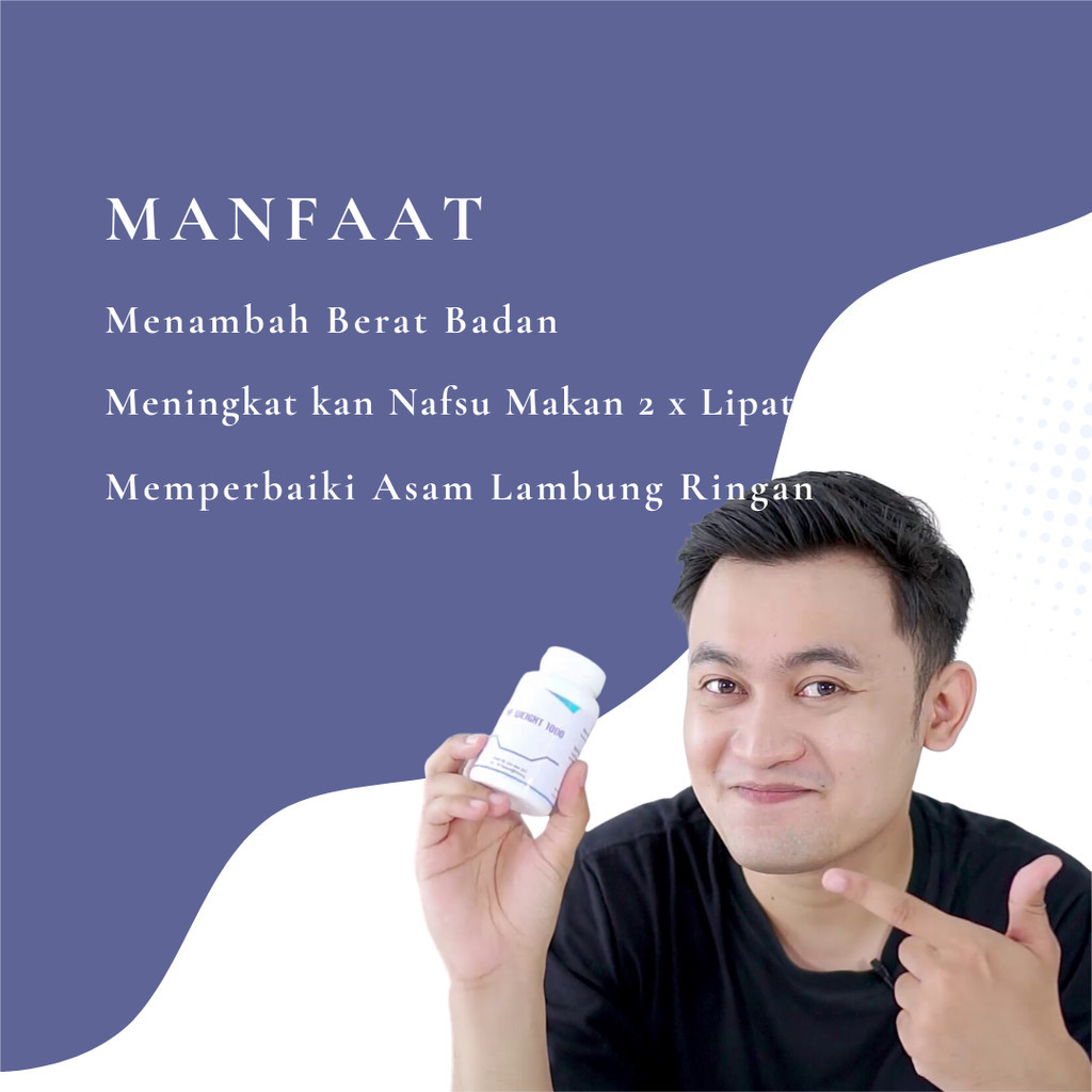 HF - PAKET 3 PCS Weight 1000 Suplemen Penggemuk Badan Mass Gainer 60 Kapsul MALIKA STORE