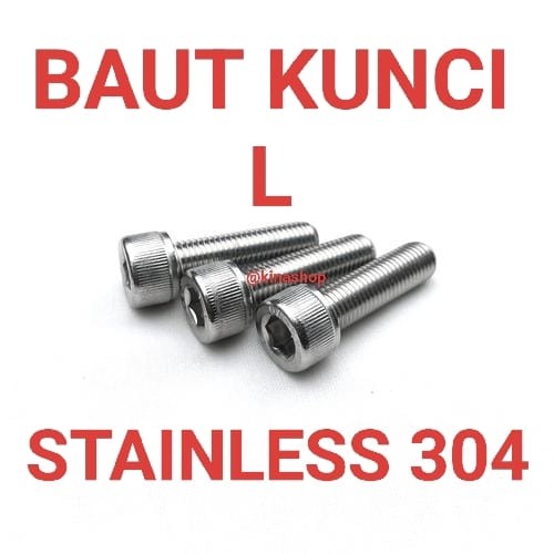 BAUT L M5 X 100MM STAINLESS 304 ANTI KARAT