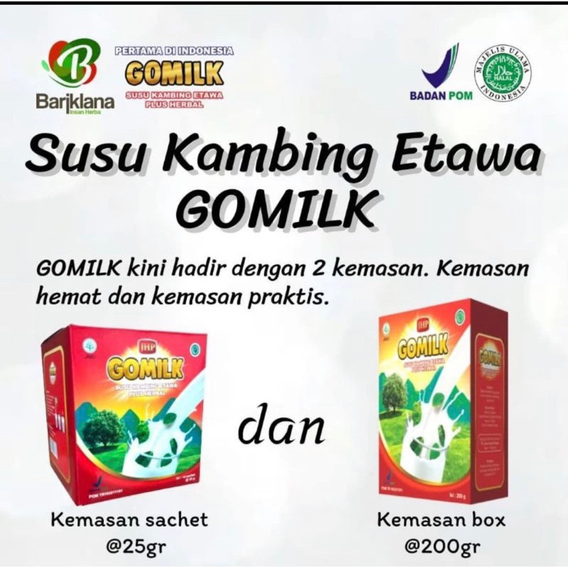 

(BONUS PILIH HADIAH) GOMILK SACHET 1 BOX - ISI 40 Sachet (Hadiah berlaku Kelipatan)