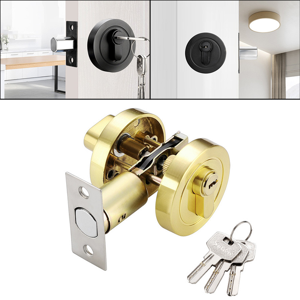 Copper Material Door Lock Front Door Lock Stainless Steel Compact Design Door Lock Keyed Lock Office