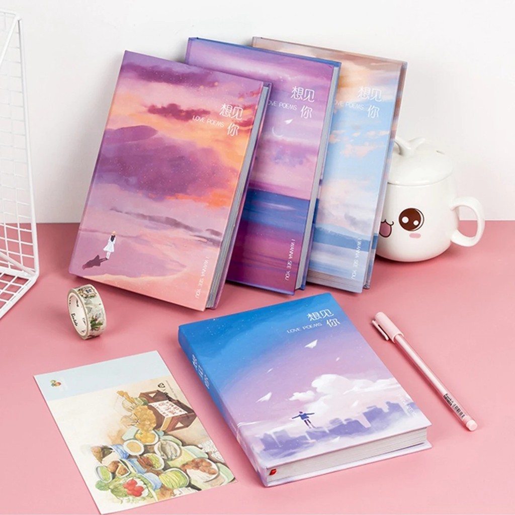 

1Pc-Pu Cover Color Inner Page Notebook Kawaii Korean Stationery Notebooks And Journals Agenda For
