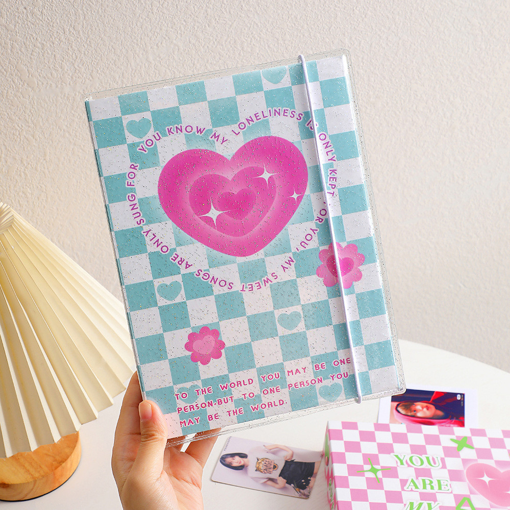 

Skysonic New A5 Binder Collect Book Ring Hard Cover Checkerboard Journal Refills Bandage Polco