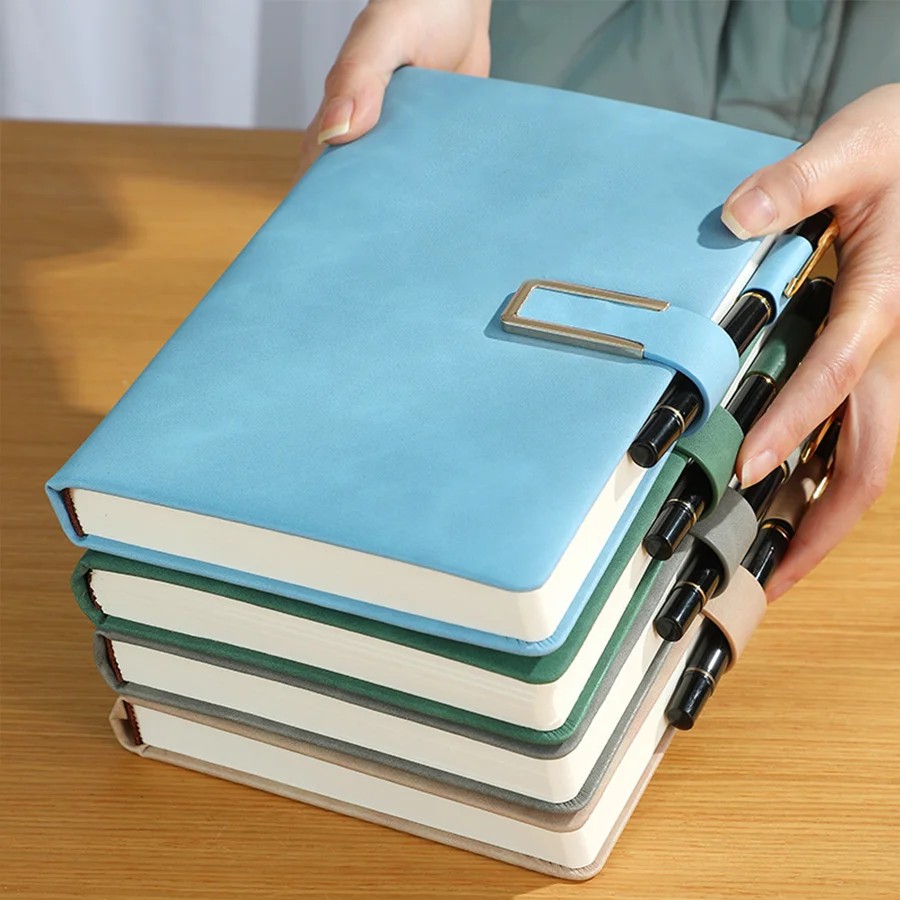 

Vintage A5 Leather Notebook With Personalized Soft Cover - Perfect For Business Meetings And College