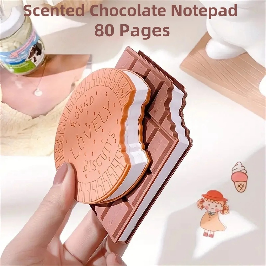 

Chocolate Shaped Creative Pocket Notebook, Tear-Off Memo Notepads New Year Birthday Fun Gift Office