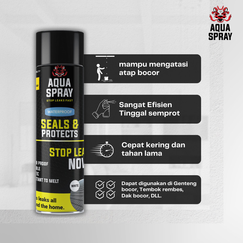 Bararoomkey_ Aqua Spray Seal And Protect Cairan Anti Bocor Rubber Sealant Spray 500Ml