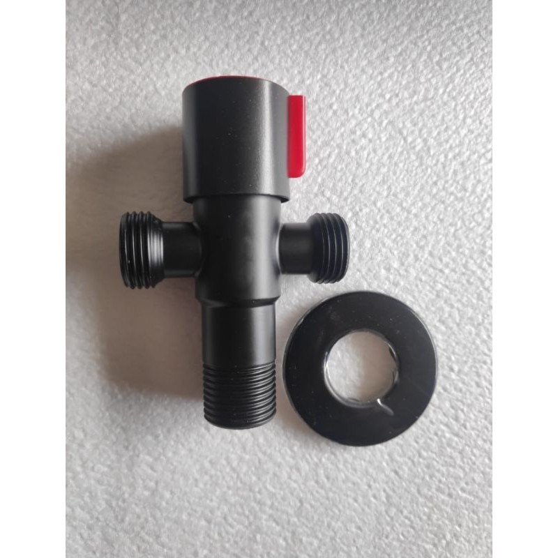 Bararoomkey_ Kran Shower Tee/Kran Closet Single/Kran Shower Cabang/Stop Kran Tee Doubel Hitam