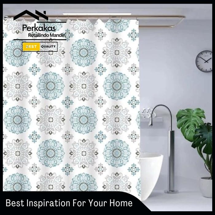 Shower Curtain 200 X 200 Cm Tirai Hordeng Kamar Mandi Anti Air