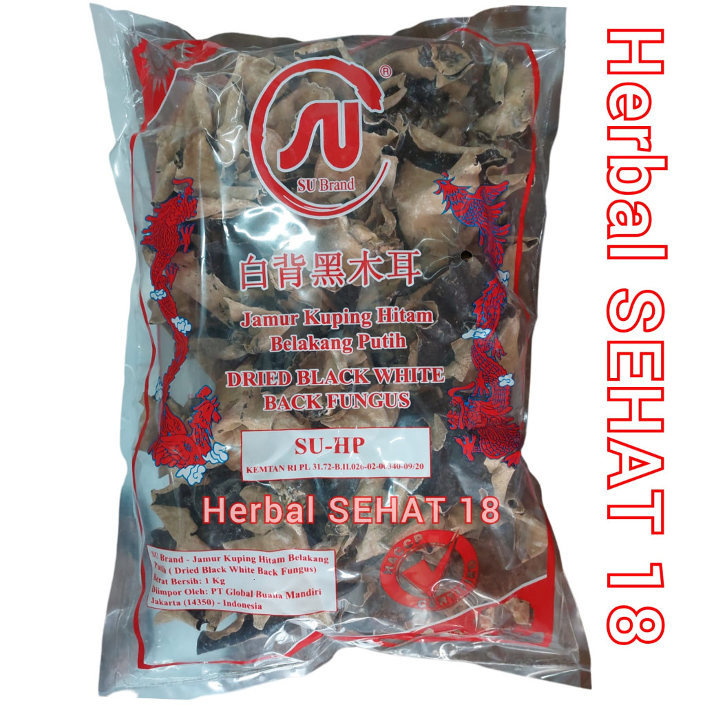 

1 Kilogram - Jamur Kuping Hitam Putih SU Brand White Back Fungus 1Kg [PREMIUM]