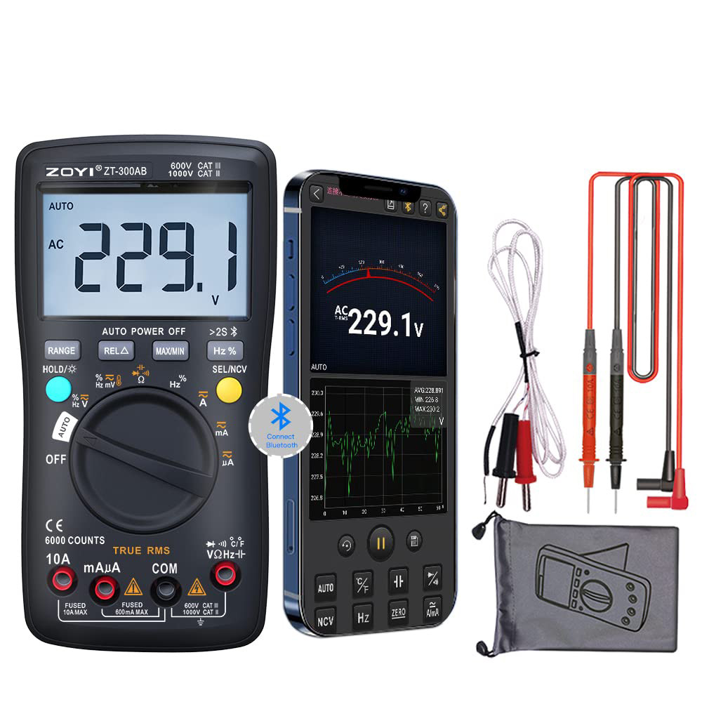 NEW ZOYI Bluetooth APP Intelligent ZT-300AB intelligent digital high-precision multimeter anti-burn 