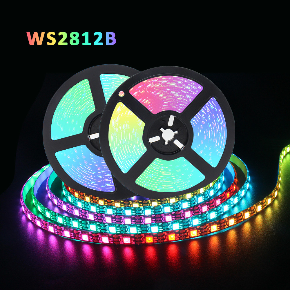 NEW 5050 RGB LED Strip Addressable DC 5V 3pin WS2812B IC 60 LEDs/M 30LEDs/M IP30 IP65 Lamp Waterproo