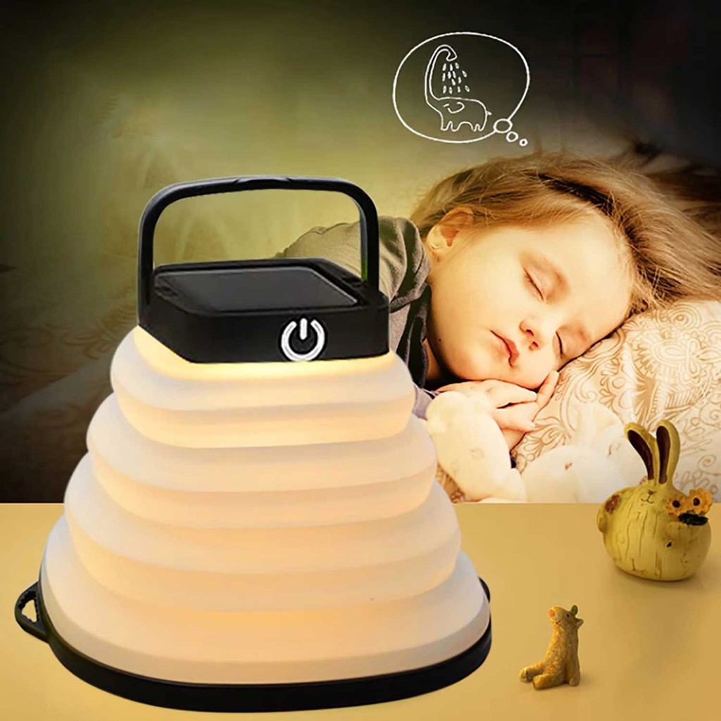 Lampu Berkemah Portabel Lentera Tenaga Surya Luar Ruangan Putih Hangat 600mAh Portable Camping Light