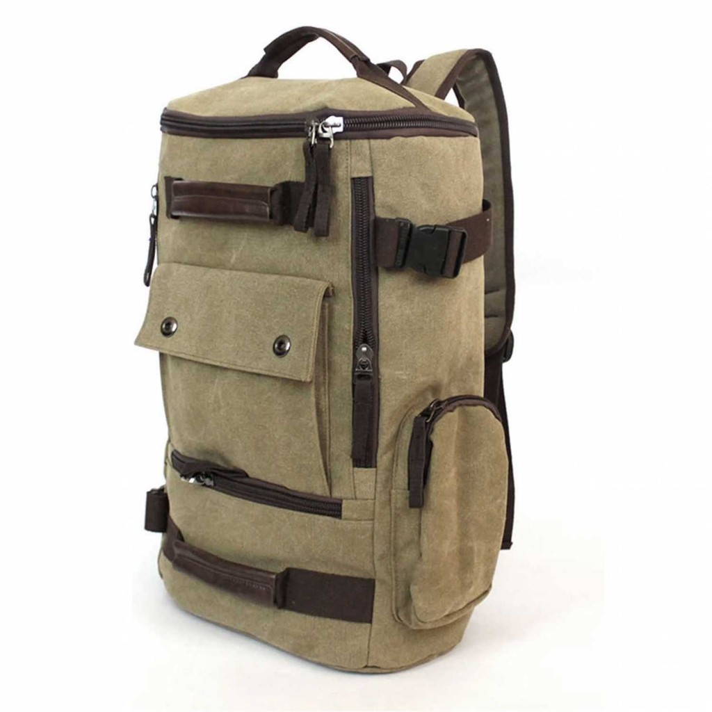 

Tas Ransel Kanvas Tas Sekolah Travel Tas Ransel Laptop 15,6 Inch Canvas Backpack School Travel Bag 15.6 Inch Laptop Backpack Warna Khaki