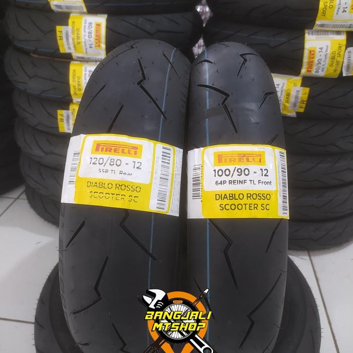 PREMIUM paket ban pirelli diablo rosso scooter sc ukuran ring 12 for scoopy