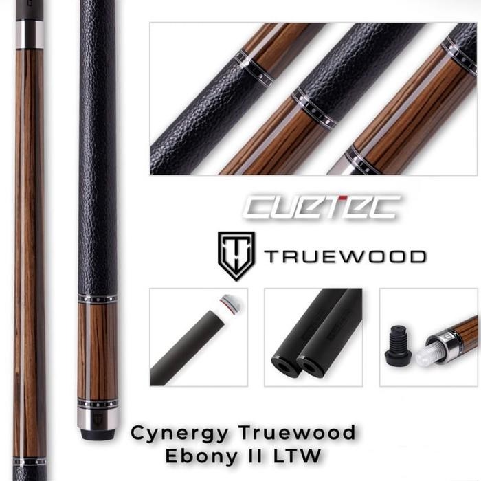 PREMIUM STICK BILLIARD CUETEC TRUEWOOD EBONY 2 LEATHER WRAP BRAND NEW