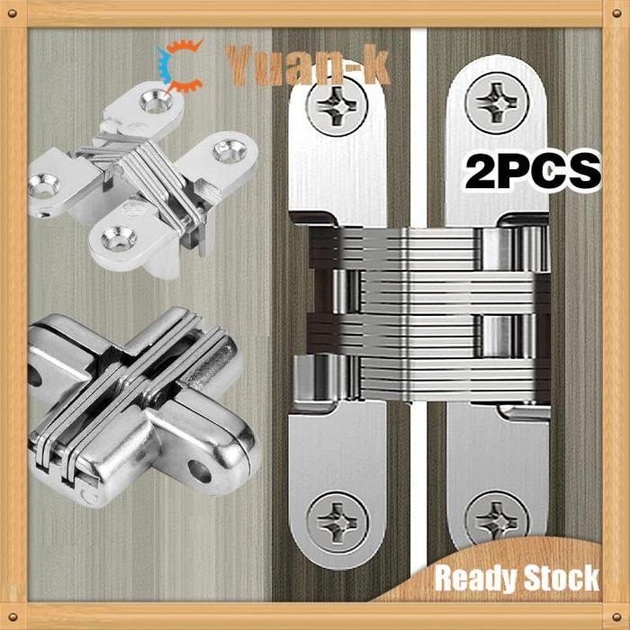 PREMIUM 2pcs Engsel Pintu / Engsel Meja Lipat / Chrome Cross Hinge Pintu Lemari Meja Lipat Tanam
