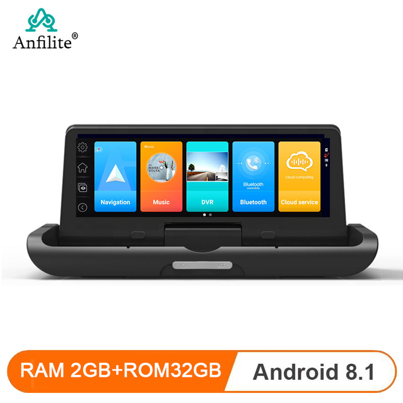 DVR Mobil 7.84 Inci 4G ADAS WIFI Navigasi GPS Android 8.1 Kamera Dasbor 2GB + 32GB Lensa Ganda Perek