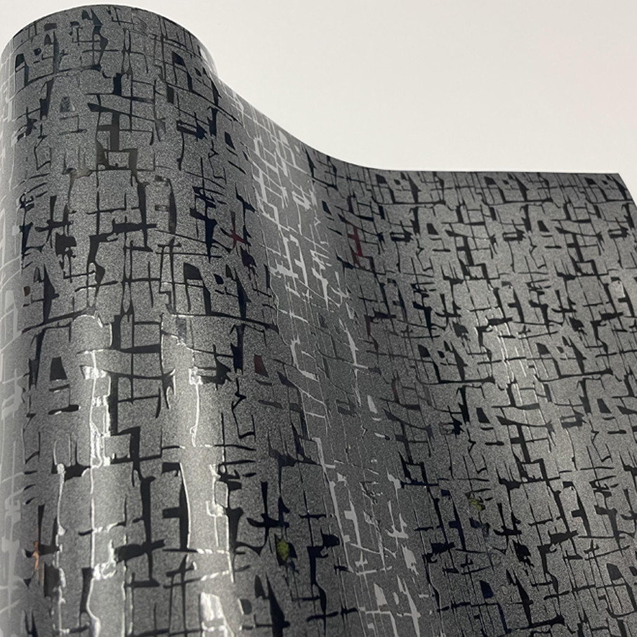 Stiker Film Vinil Perekat PVC Pola Maya Hitam Dekorasi Tahan Air Pembungkus Vinil Stiker Berubah War