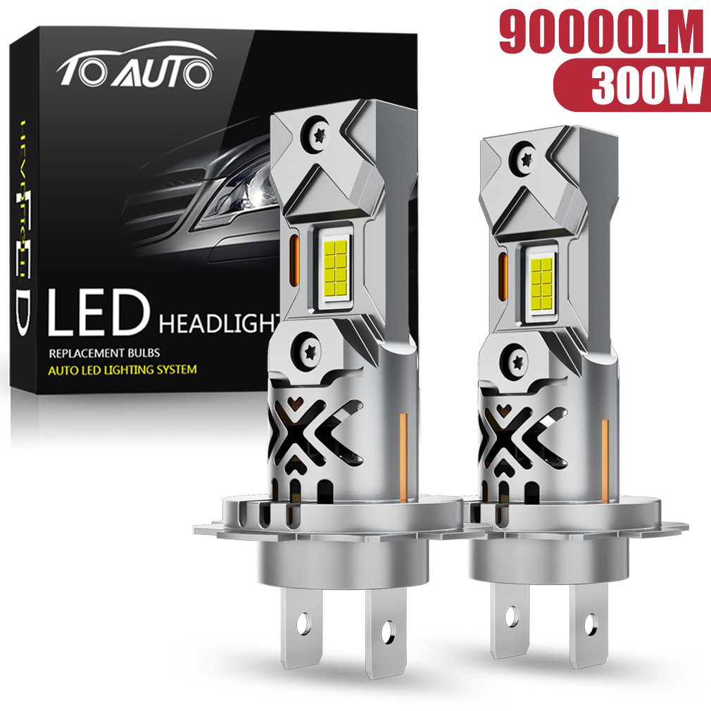 H11 H7 H4 Bohlam LED H1 Kit Lampu Depan Mini Nirkabel 300W 90000LM 6500K CSP untuk Lampu Depan Mobil