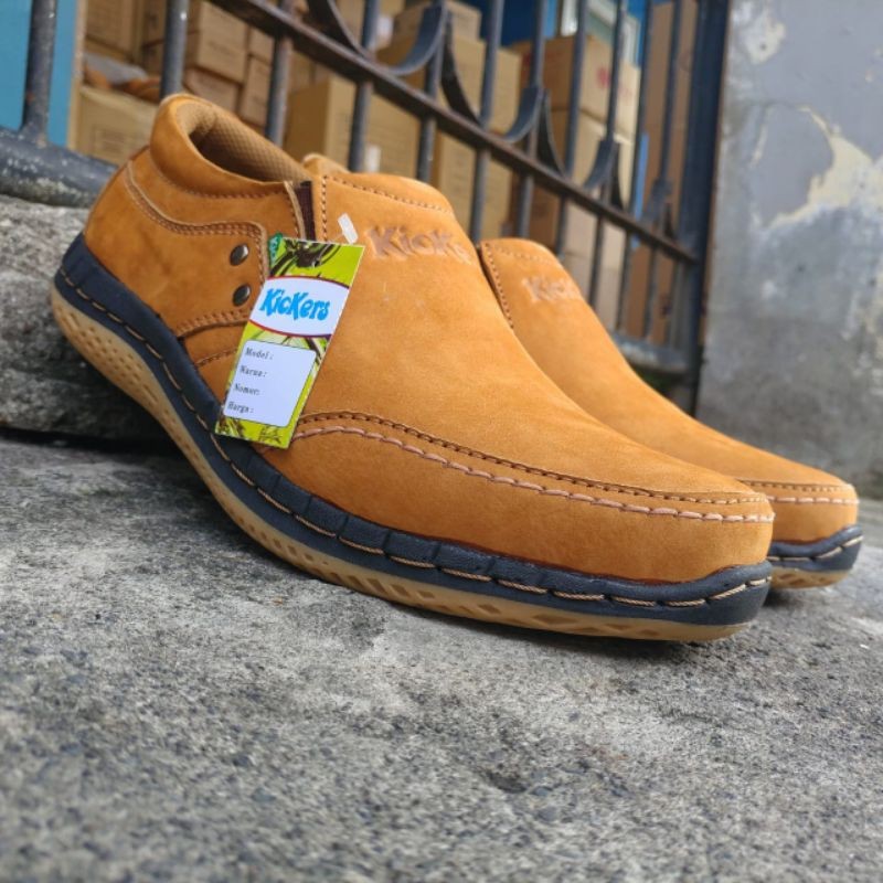 NEW Kickers Sepatu Casual Pria Bahan Kulit Asli Istimewa